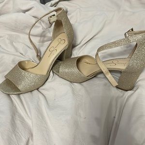 Jessica Simpson Gold heels size 10